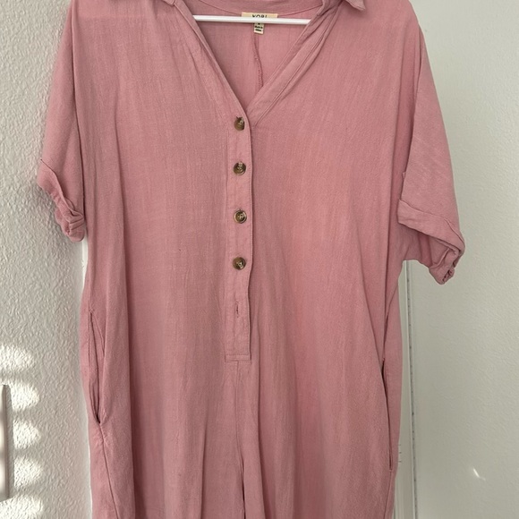 Pink Button-Up Romper - Picture 2 of 5